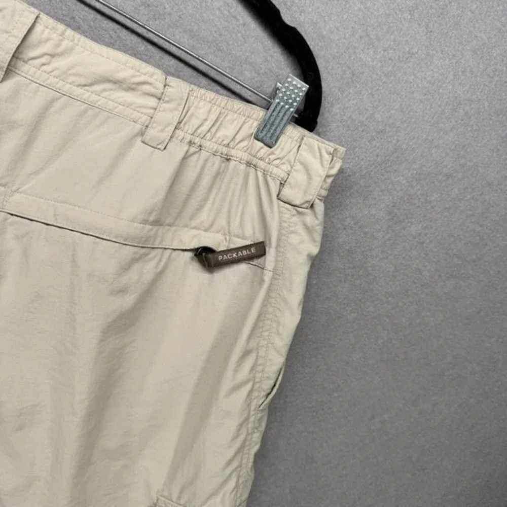 Vtg Columbia Shorts Mens Size L‎ Khaki Tan Ripstop Cargo Hiking Gorpcore Nylon